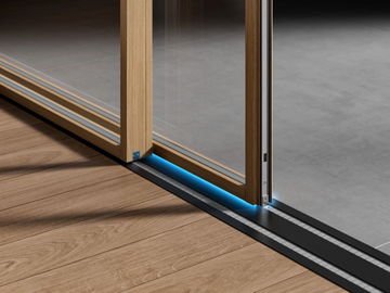 SKYLINE NØFORCE - Wooden lift and slide patio door with magnetic levitation by CARMINATI SERRAMENTI - view 2